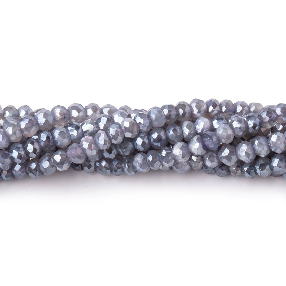 4mm Mystic Grey Moonstone Faceted Rondelle Beads 16 inch 133 pieces (ONLINE ORDER ONLY)