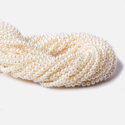 4mm Off White side drilled Baroque Freshwater Pearls 16 inch 122 pieces (ONLINE ORDER ONLY)