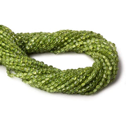 4mm Peridot checkerboard calibrated faceted coins 12.5 inch 85 beads AAA