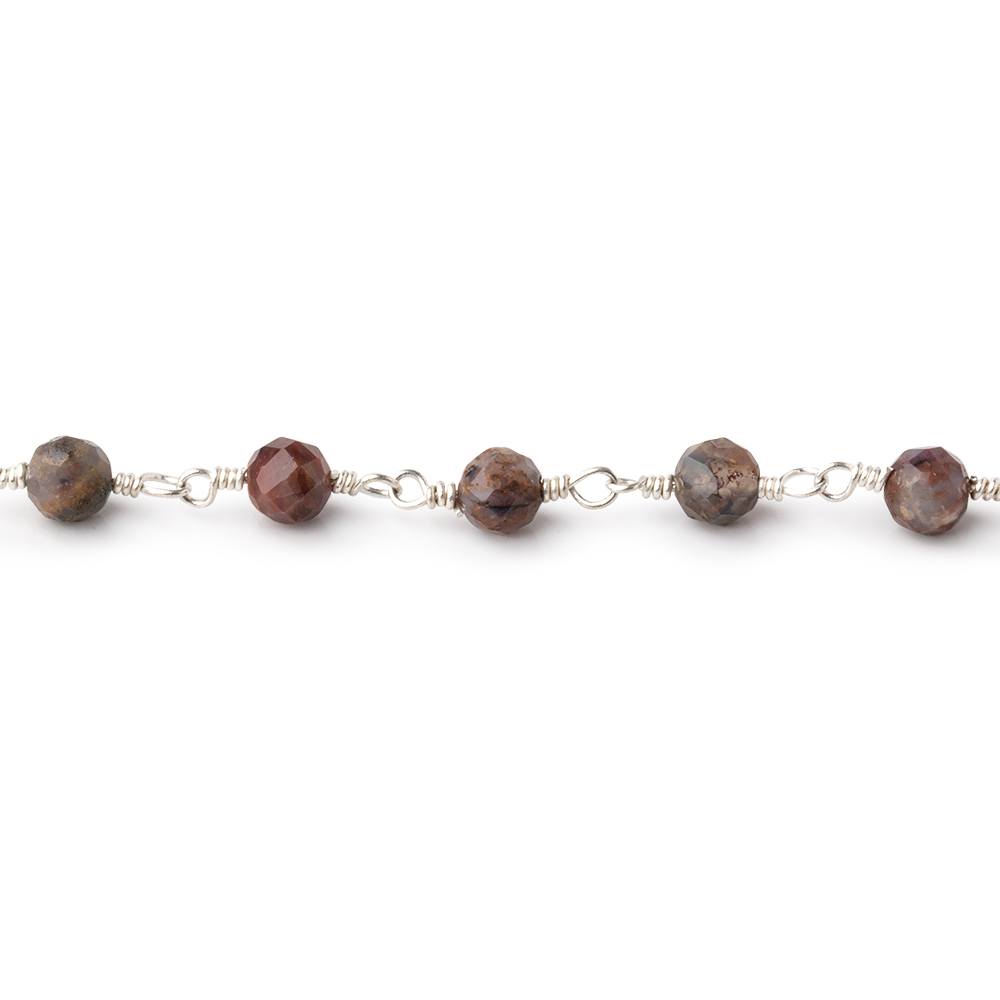 4mm Pietersite Micro Faceted Rounds on Silver Plated Chain (ONLINE ORDER ONLY)