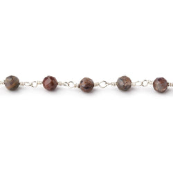 4mm Pietersite Micro Faceted Rounds on Silver Plated Chain (ONLINE ORDER ONLY)