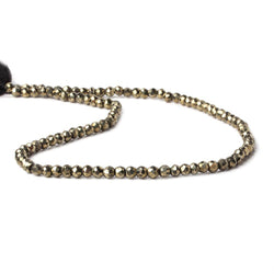 4mm Pyrite Faceted Rondelle 13 inch 100 Beads (ONLINE ORDER ONLY)
