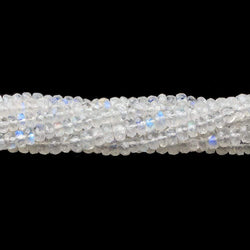 4mm Rainbow Moonstone Faceted Rondelle Beads 10 inch 105 beads AAA