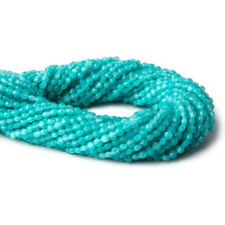 4mm Seafoam Blue Chalcedony checkerboard calibrated faceted coins 12.5 inch 85 beads AAA (ONLINE ORDER ONLY)