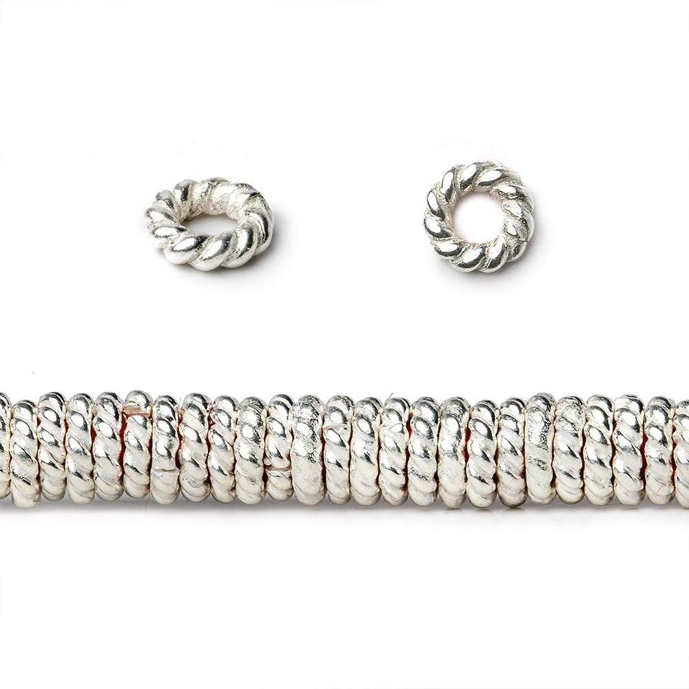 4mm Sterling Silver Plated Copper Twisted Jumpring 8 inch 178 beads (ONLINE ORDER ONLY)