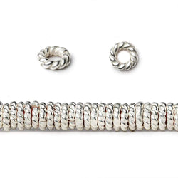 4mm Sterling Silver Plated Copper Twisted Jumpring 8 inch 178 beads (ONLINE ORDER ONLY)