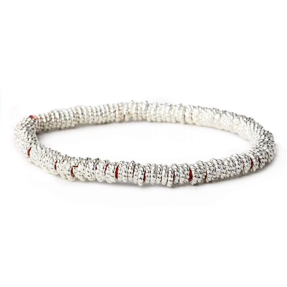 4mm Sterling Silver Plated Copper Twisted Jumpring 8 inch 178 beads (ONLINE ORDER ONLY)