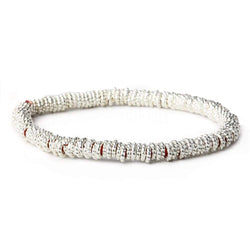 4mm Sterling Silver Plated Copper Twisted Jumpring 8 inch 178 beads (ONLINE ORDER ONLY)