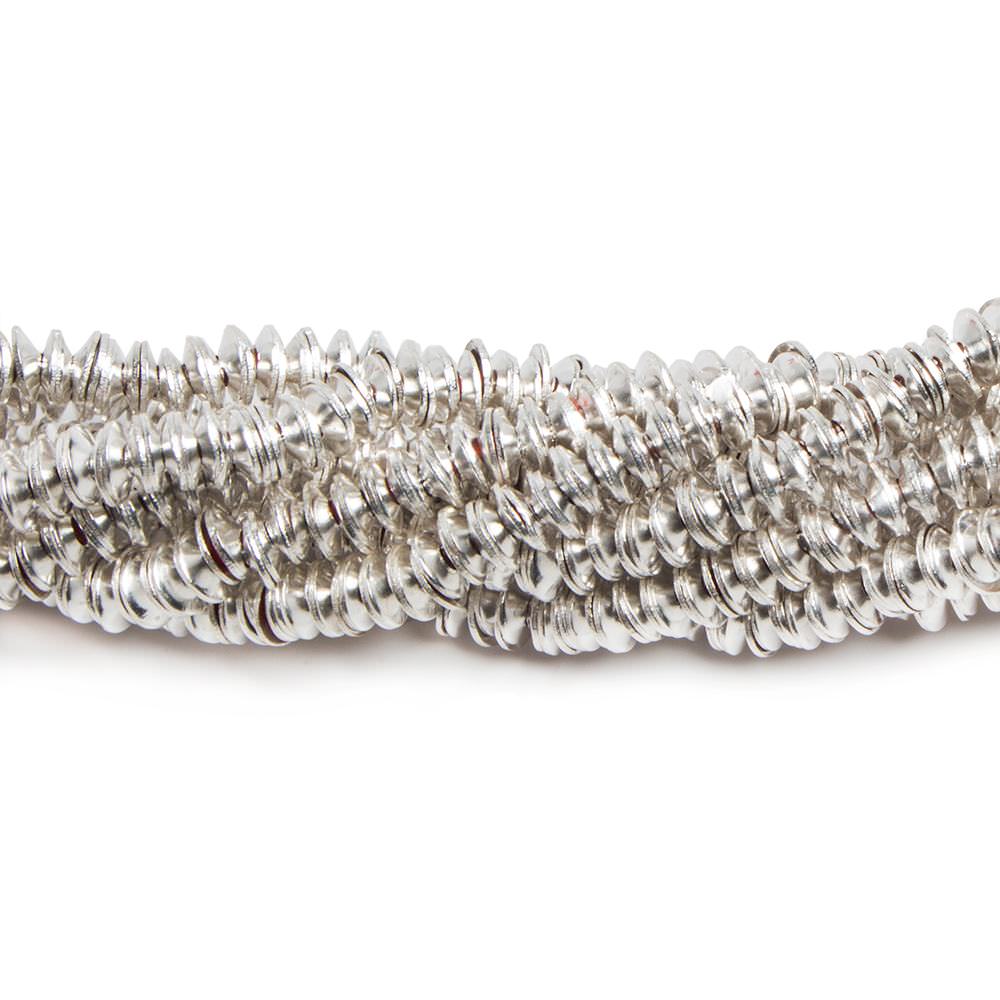 4mm Sterling Silver plated polished Bead Cap 8 inch 232 pieces (ONLINE ORDER ONLY)