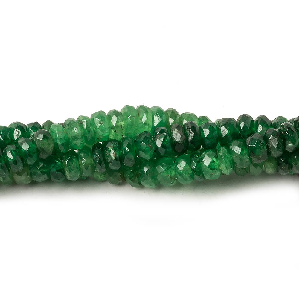 4mm Tsavorite Garnet faceted rondelles 16 inch 145 beads
