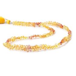 4x3-5.5x4mm Orange & Yellow Fancy Sapphire Faceted Tear Drops 17 inch 250 pieces AA (ONLINE ORDER ONLY)
