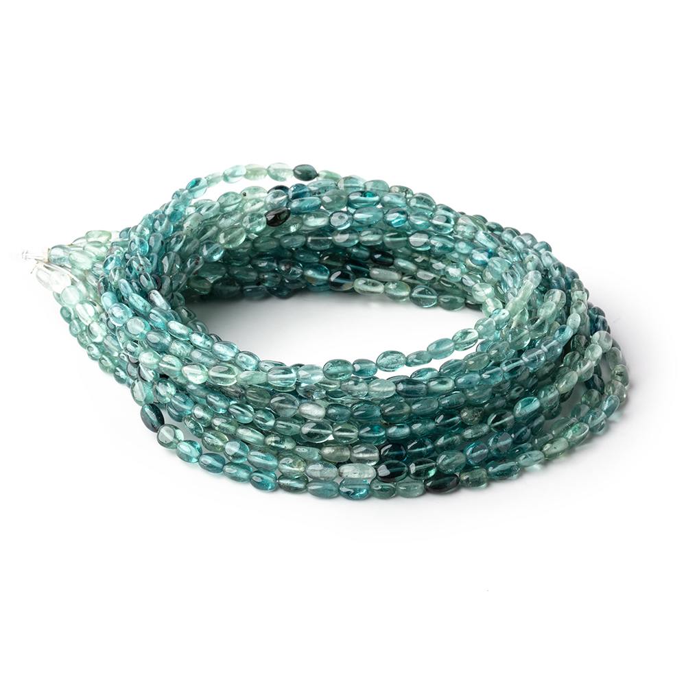 4x3-5x3.5mm Indicolite Tourmaline Plain Oval Beads 16 inch 90 pieces AA (ONLINE ORDER ONLY)