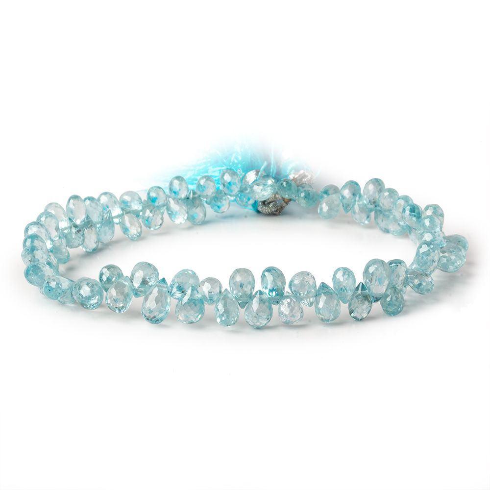 4x3-6x3mm Blue Zircon Faceted Tear Drop Beads 8 inch 91 pieces A (ONLINE ORDER ONLY)