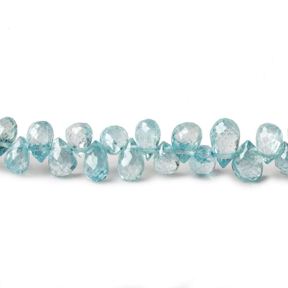 4x3-6x3mm Blue Zircon Faceted Tear Drop Beads 8 inch 91 pieces A (ONLINE ORDER ONLY)