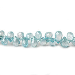 4x3-6x3mm Blue Zircon Faceted Tear Drop Beads 8 inch 91 pieces A (ONLINE ORDER ONLY)