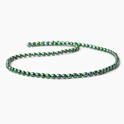 4x3mm Emerald Green Straight Drilled Oval Freshwater Pearl 15 inch 94 pcs (ONLINE ORDER ONLY)