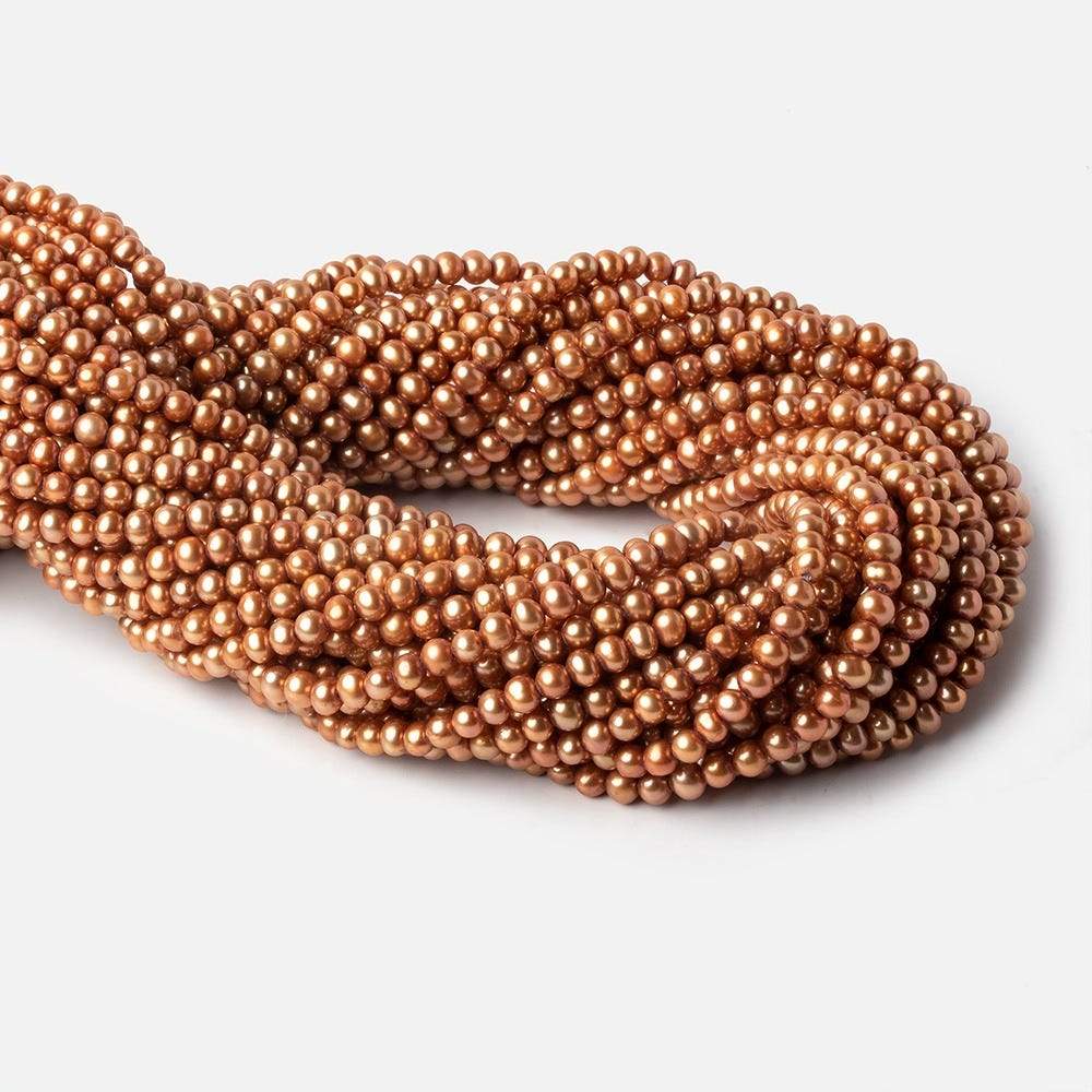 4x3mm Caramel Off Round Freshwater Pearl Beads 16 inch 96 pieces (ONLINE ORDER ONLY)