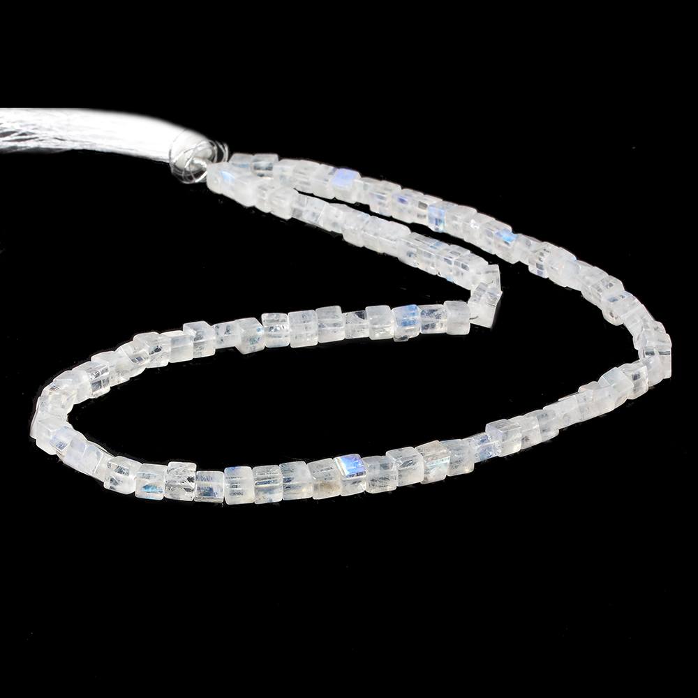 4x4mm Rainbow Moonstone Plain Cube Beads 14 inch 106 pcs (ONLINE ORDER ONLY)