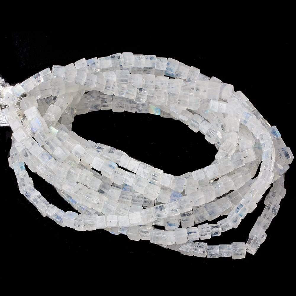 4x4mm Rainbow Moonstone Plain Cube Beads 14 inch 106 pcs (ONLINE ORDER ONLY)