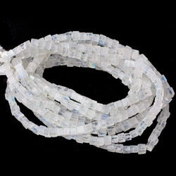 4x4mm Rainbow Moonstone Plain Cube Beads 14 inch 106 pcs (ONLINE ORDER ONLY)