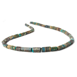 4x7-8x19mm Blue Peruvian Opal plain hexagonal beads 18 inch 38 pieces (ONLINE ORDER ONLY)