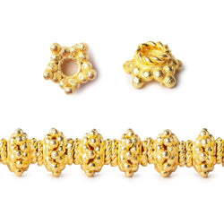 4x8mm 22kt Gold Plated Copper star Bead Cap 8 inch 64 pcs