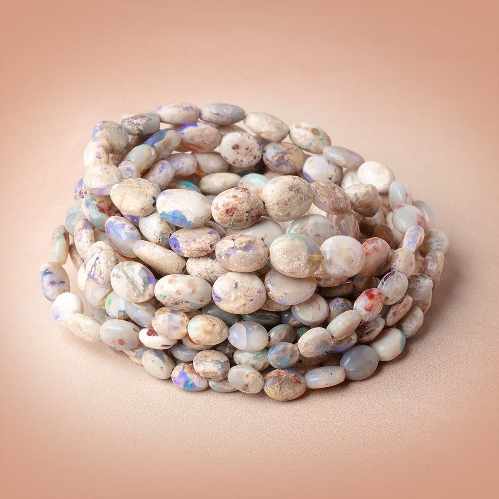 5-10mm Australian Opal with Matrix Unfaceted Oval 18 inch 52 Beads AA (ONLINE ORDER ONLY)