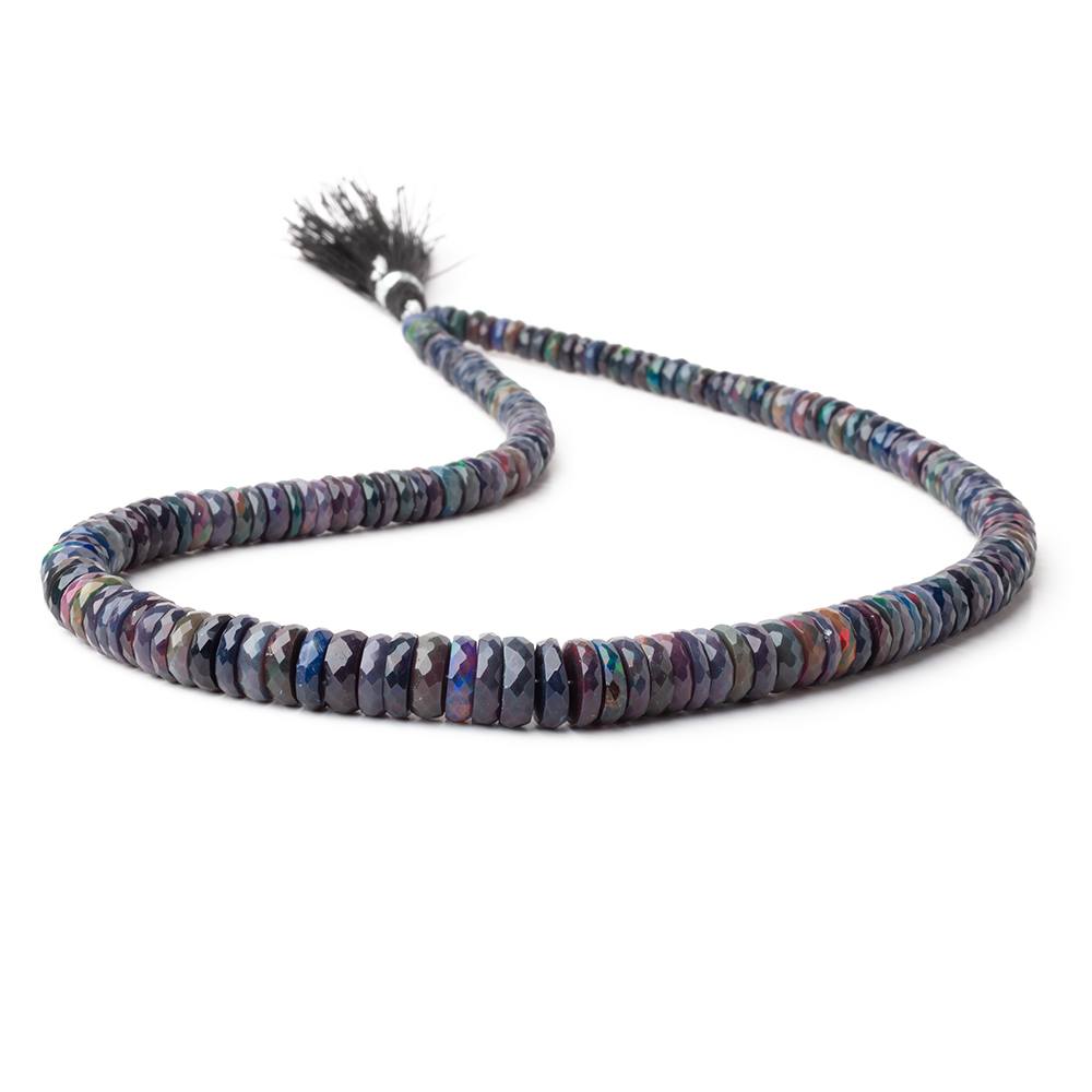 5-10mm Ethiopian Wollo Black Opal Faceted Heishi 17 inch 180 Beads AAA (ONLINE ORDER ONLY)