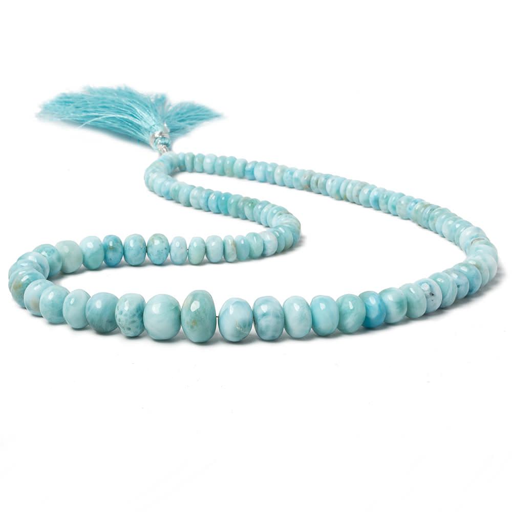 5-10mm Larimar plain rondelle beads 18 inch 99 pieces AA (ONLINE ORDER ONLY)