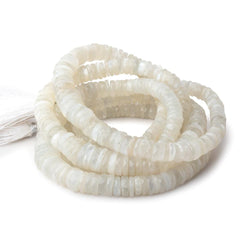 5-12mm Creamy White Moonstone Faceted Heishi Beads 16 inch 150 pieces (ONLINE ORDER ONLY)