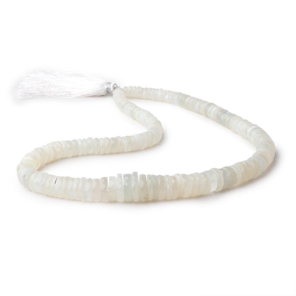5-12mm Creamy White Moonstone Faceted Heishi Beads 16 inch 150 pieces (ONLINE ORDER ONLY)