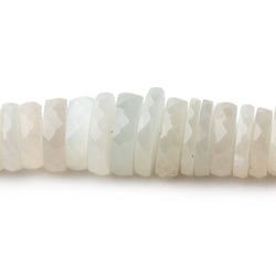 5-12mm Creamy White Moonstone Faceted Heishi Beads 16 inch 150 pieces (ONLINE ORDER ONLY)