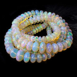 5-12mm Golden Ethiopian Opal faceted rondelle beads 16.5 inch 110 pieces (ONLINE ORDER ONLY)