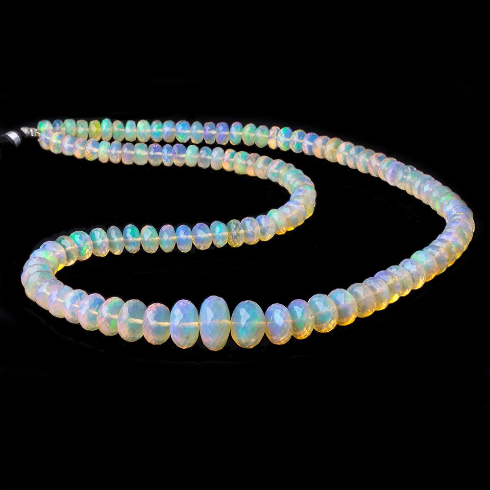 5-12mm Golden Ethiopian Opal faceted rondelle beads 16.5 inch 110 pieces (ONLINE ORDER ONLY)