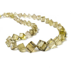 5-14mm Lemon Quartz Beveled Edge Cube beads 19 inch 41 pieces (ONLINE ORDER ONLY)