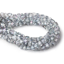 5-5.5mm Mystic White Topaz Faceted Cube Beads 8 inch 37 pieces (ONLINE ORDER ONLY)