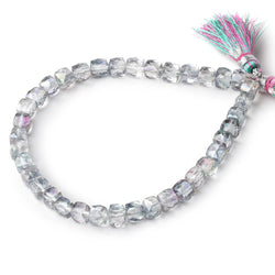 5-5.5mm Mystic White Topaz Faceted Cube Beads 8 inch 37 pieces (ONLINE ORDER ONLY)