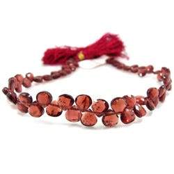 5-6mm Garnet Heart Briolette 8 inch 63 pieces (ONLINE ORDER ONLY)