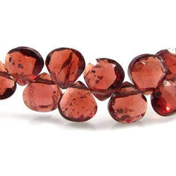 5-6mm Garnet Heart Briolette 8 inch 63 pieces (ONLINE ORDER ONLY)