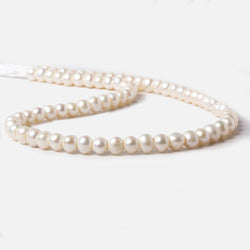 5-6mm Off White Off Round 2.5mm Large Hole Pearls 15 inch 78 pieces (ONLINE ORDER ONLY)