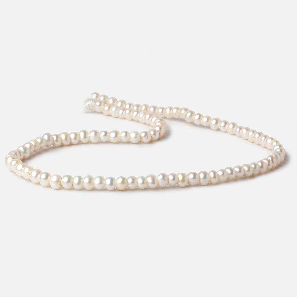 5-6mm Off White Off Round Large Hole Freshwater Pearls 90 pieces