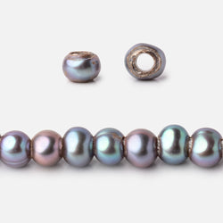 5-6mm Pistachio Peacock Off Round 2.5mm Large Hole Pearls 95 Beads (ONLINE ORDER ONLY)