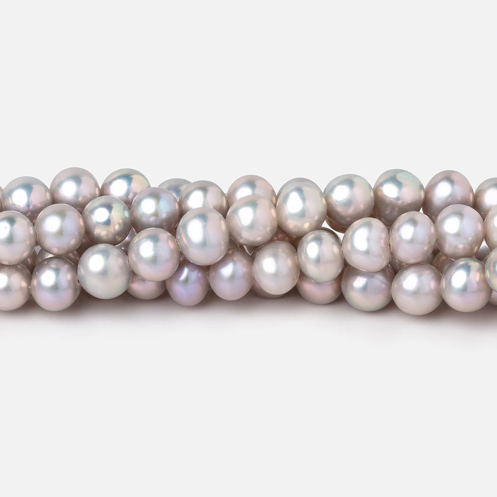 5-6mm Silver Off Round Freshwater Pearls 16 inch 78 Beads