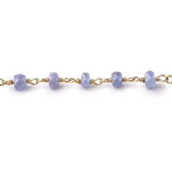 5-6mm Tanzanite Faceted Rondelle Beads on Vermeil Chain (ONLINE ORDER ONLY)