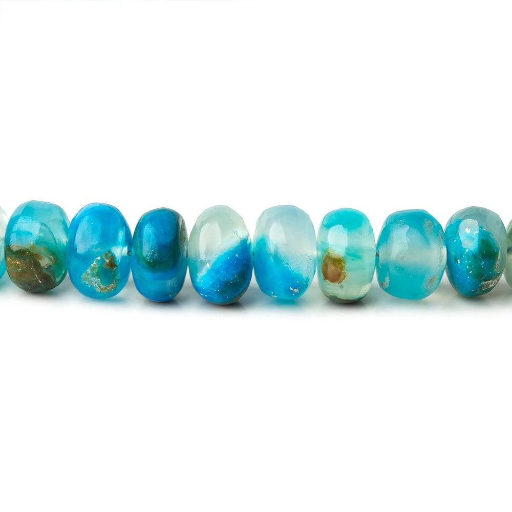 5-7.5mm Peruvian Blue Opalina plain rondelles 17 inch 121 beads A (ONLINE ORDER ONLY)