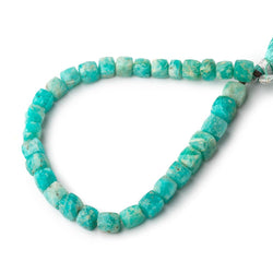 5-7mm Amazonite Faceted Cube Beads 8 inch 31 pieces (ONLINE ORDER ONLY)