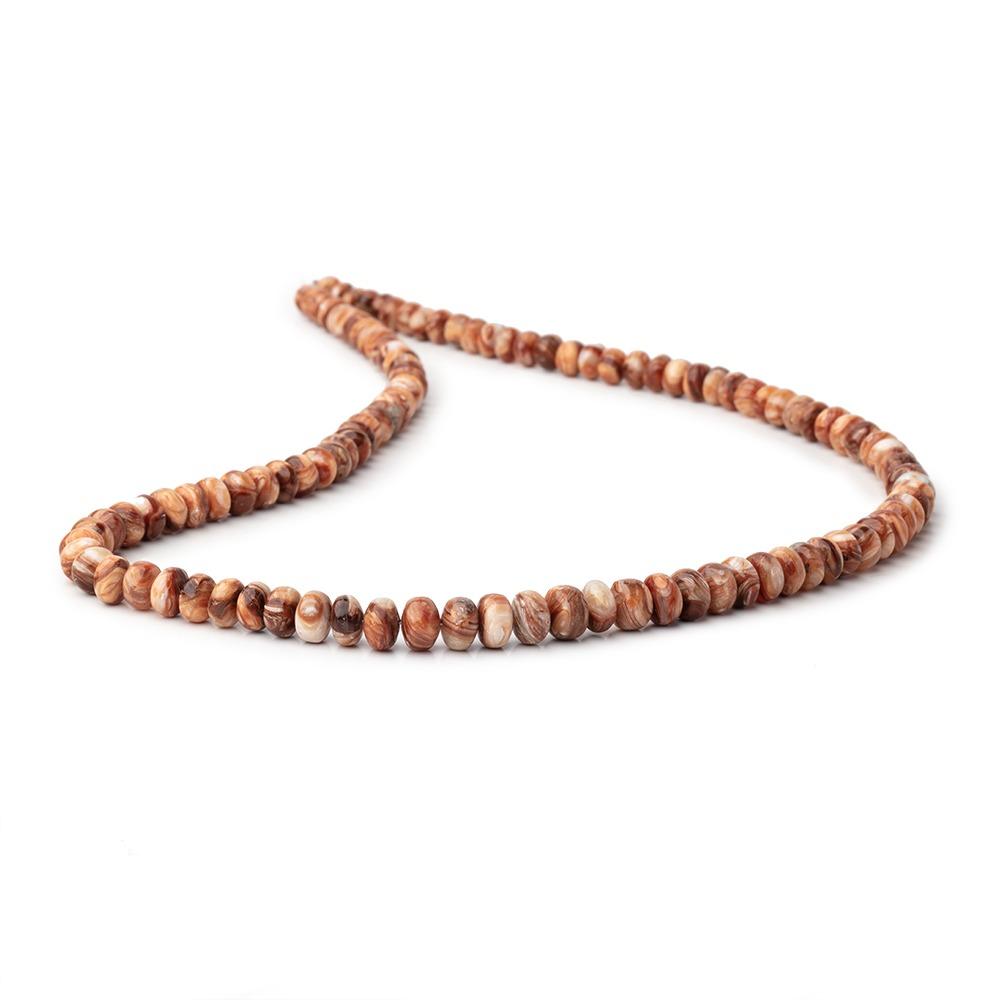 5 - 7mm Dark Orange Fire Opal Plain Rondelle Beads 18 inch 115 pieces (ONLINE ORDER ONLY)