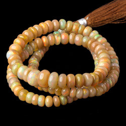 5-8.5mm Dark Golden Ethiopian Opal smooth rondelle beads 18 inch 136 pieces (ONLINE ORDER ONLY)