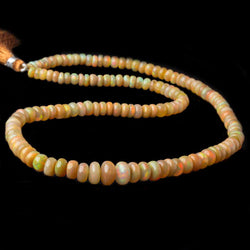 5-8.5mm Dark Golden Ethiopian Opal smooth rondelle beads 18 inch 136 pieces (ONLINE ORDER ONLY)