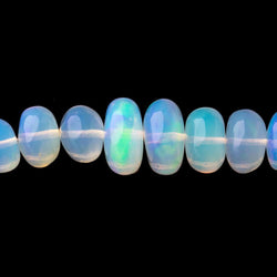 5-8.5mm Pale Ethiopian Opal Plain Rondelle beads 16 inch 110 pieces AA